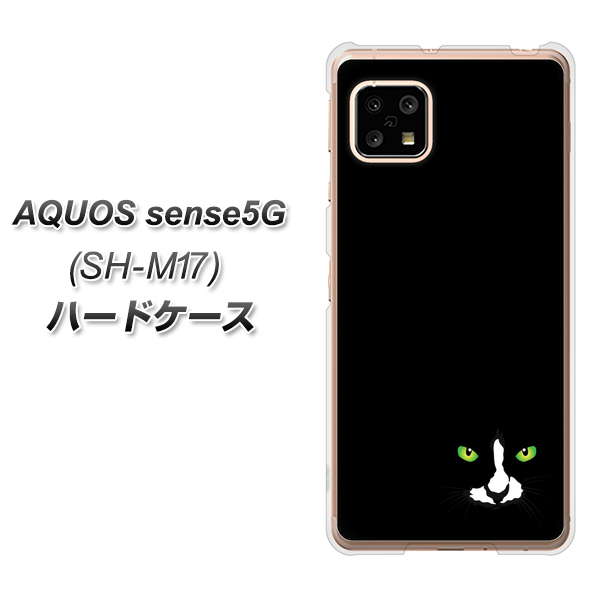 AQUOS sense5G SH-M17 398 黒ネコ ハードケース 背面印刷