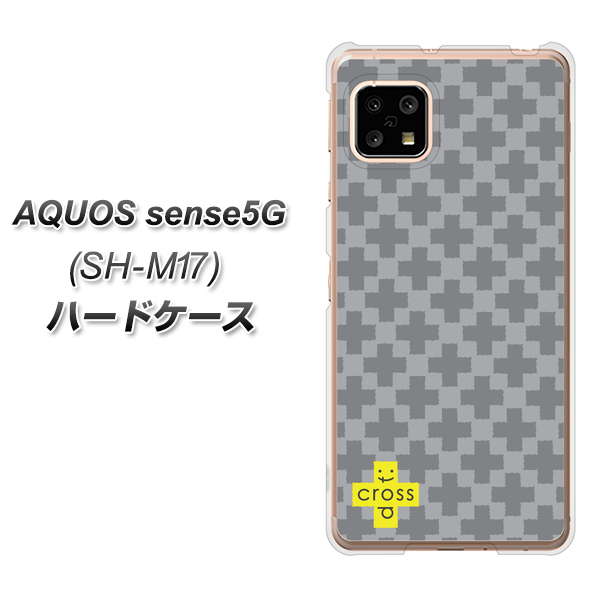 AQUOS sense5G SH-M17 IB900 クロスドット_グレー ハードケース 背面印刷