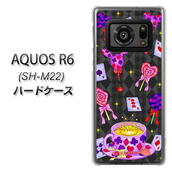 AQUOS R6 SH-M22 AG818 トランプティー（黒） ハードケース 背面印刷