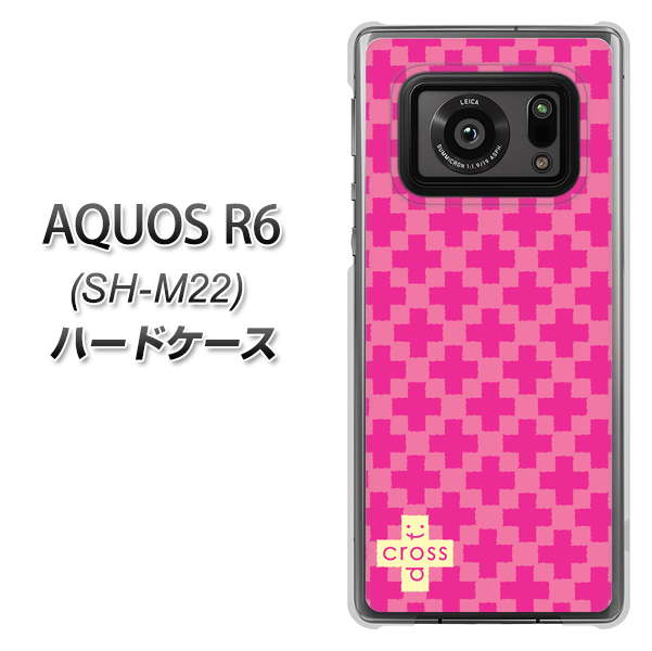 AQUOS R6 SH-M22 IB901 クロスドット_ピンク ハードケース 背面印刷