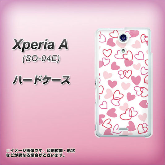 Xperia A SO-04E docomo VA929 ハートがいっぱい ピンク ハードケース 背面印刷