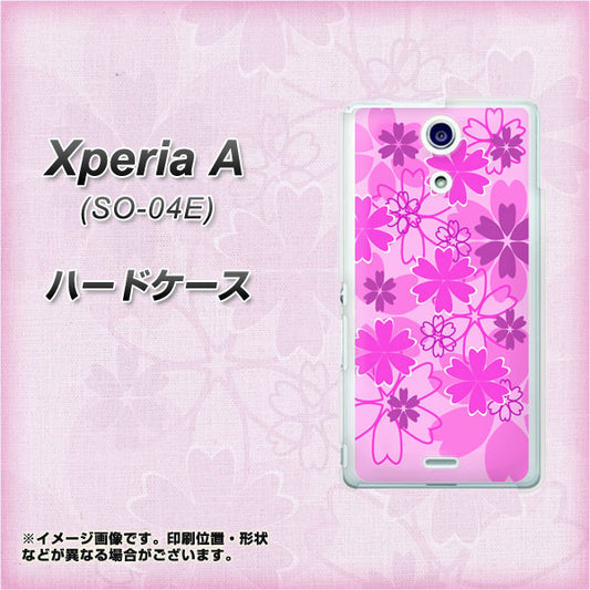 Xperia A SO-04E docomo VA961 重なり合う花 ピンク ハードケース 背面印刷