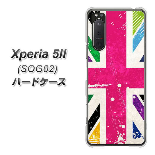 Xperia 5 II SOG02 au SC806 ユニオンジャック ピンクビンテージ ハードケース 背面印刷