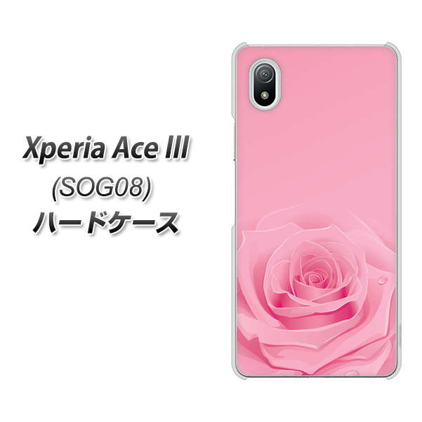 Xperia Ace III SOG08 au 401 ピンクのバラ ハードケース 背面印刷