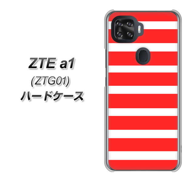 ZTE a1 ZTG01 au EK881 ボーダーレッド ハードケース 背面印刷